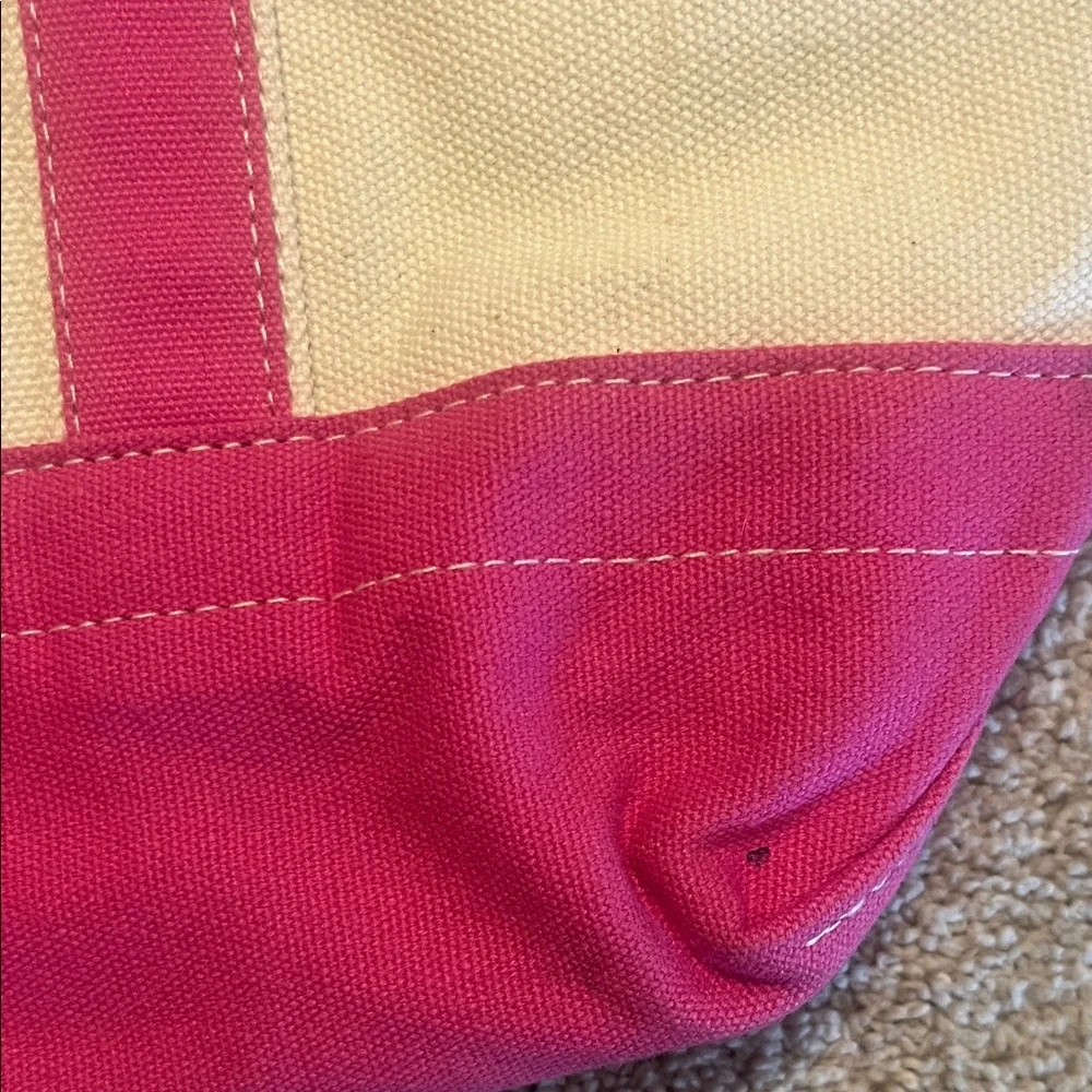 The Black Dog Pink and Cream Canvas Tote/Shoulder Bag - Picture 4 of 10